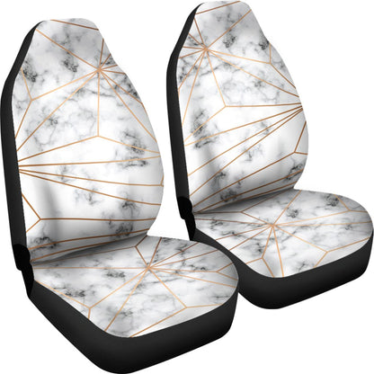 Gold Geometric Line Marble Universal Fit Car Seat Covers