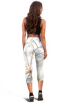 Gold Geometric Line Marble Women Capris