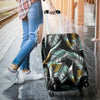 Gold Glitter Cyan Tropical Palm Leaves Luggage Protective Cover