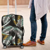 Gold Glitter Cyan Tropical Palm Leaves Luggage Protective Cover