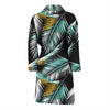 Gold Glitter Cyan Tropical Palm Leaves Men Bath Robe