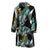 Gold Glitter Cyan Tropical Palm Leaves Men Bath Robe