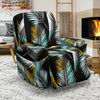 Gold Glitter Cyan Tropical Palm Leaves Recliner Slipcover-JORJUNE.COM