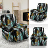 Gold Glitter Cyan Tropical Palm Leaves Recliner Slipcover-JORJUNE.COM