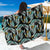 Gold Glitter Cyan Tropical Palm Leaves Beach Sarong Pareo Wrap