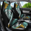 Gold Glitter Cyan Tropical Palm Leaves Universal Fit Car Seat Covers