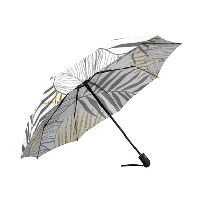 Gold Glitter Tropical Palm Automatic Foldable Umbrella