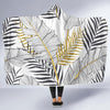 Gold Glitter Tropical Palm Leaves Hooded Blanket-JORJUNE.COM