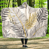 Gold Glitter Tropical Palm Leaves Hooded Blanket-JORJUNE.COM