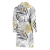 Gold Glitter Tropical Palm Leaves Men Bath Robe