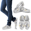 Gold Glitter Tropical Palm Leaves Men Canvas Slip On Shoes