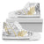 Gold Glitter Tropical Palm Leaves Men High Top Shoes