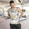 Gold Glitter Tropical Palm Leaves Men Tank Top