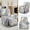 Gold Glitter Tropical Palm Leaves Recliner Slipcover-JORJUNE.COM