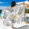 Gold Glitter Tropical Palm Leaves Sarong Pareo Wrap