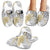 Gold Glitter Tropical Palm Leaves Slippers