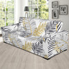 Gold Glitter Tropical Palm Leaves Sofa Slipcover-JORJUNE.COM