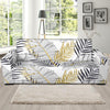 Gold Glitter Tropical Palm Leaves Sofa Slipcover-JORJUNE.COM