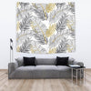 Gold Glitter Tropical Palm Leaves Tapestry