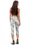 Gold Glitter Tropical Palm Leaves Women Capris