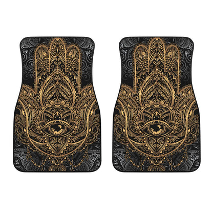 Gold Hansa Hand Mandala Car Floor Mats