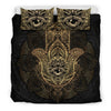 Gold Hansa Hand Mandala Duvet Cover Bedding Set