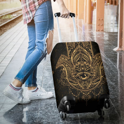 Gold Hansa Hand Mandala Luggage Cover Protector