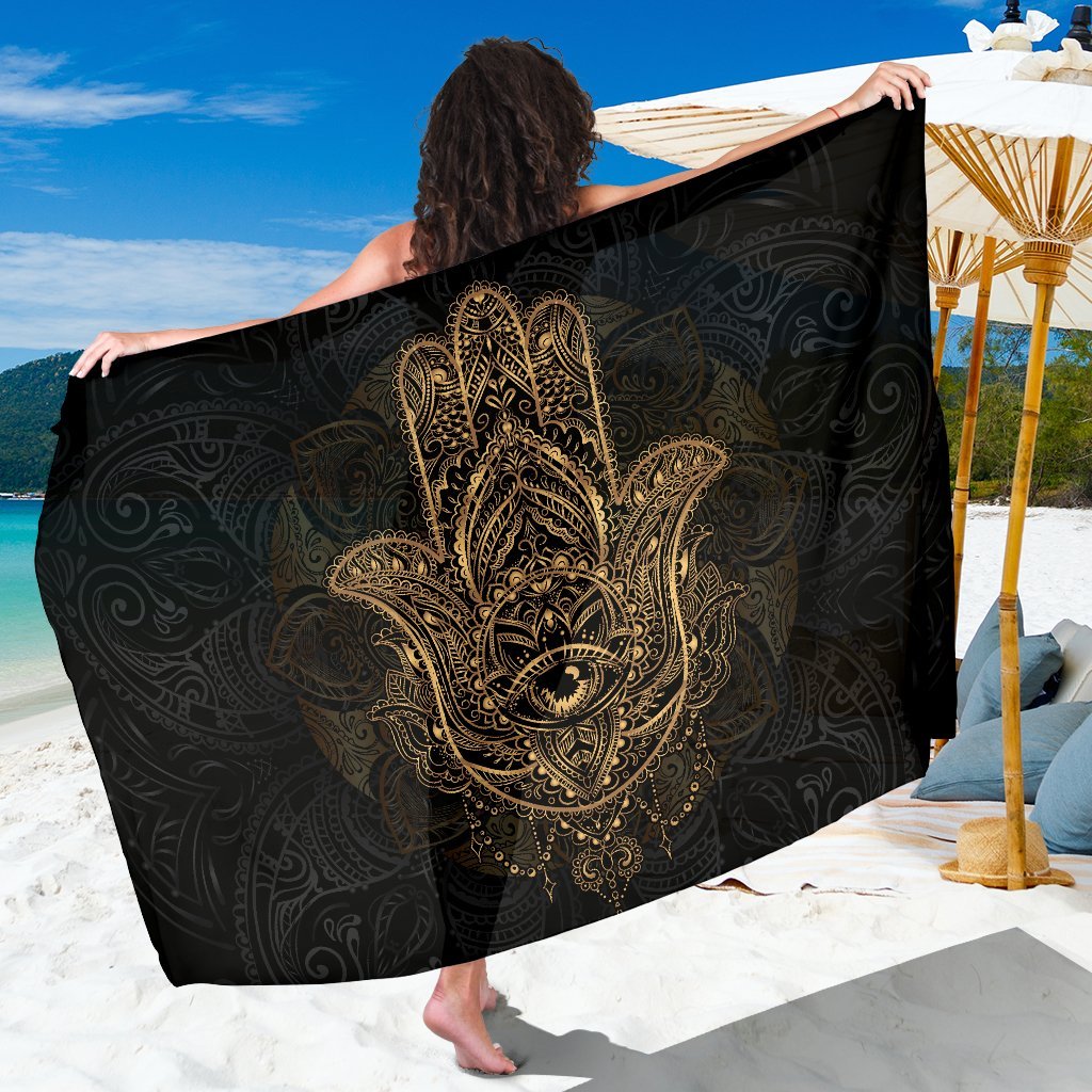 Gold Hansa Hand Mandala Beach Sarong Pareo Wrap