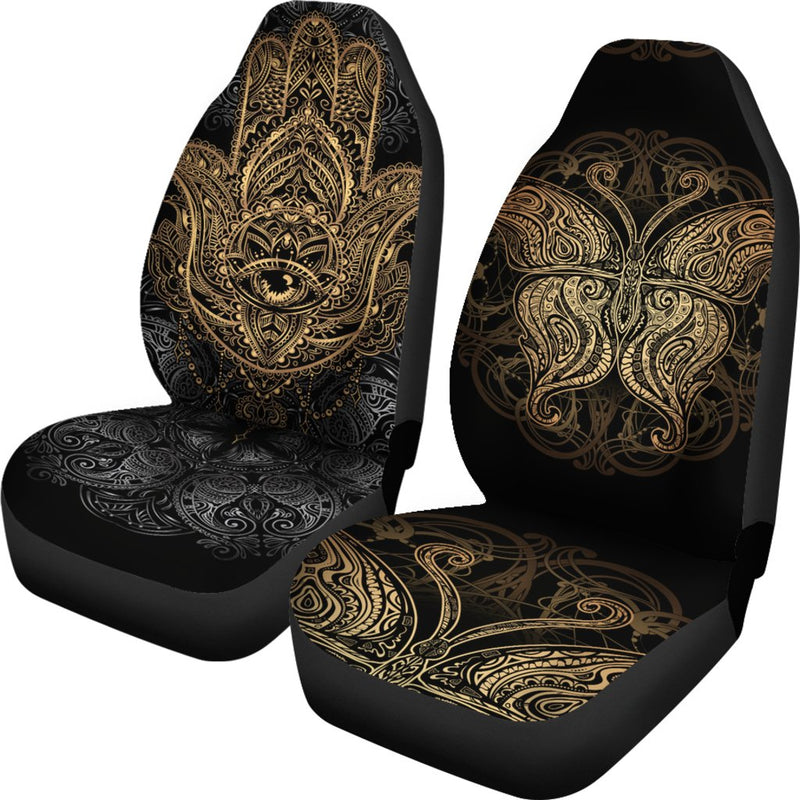 Gold Hansa Hand Mandala Universal Fit Car Seat Covers