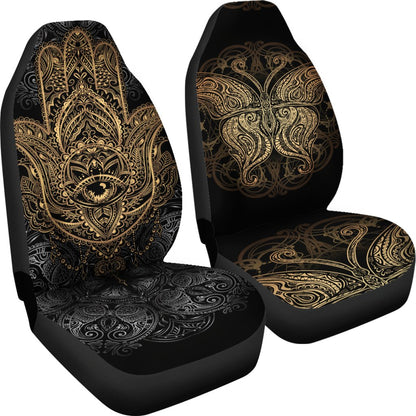 Gold Hansa Hand Mandala Universal Fit Car Seat Covers
