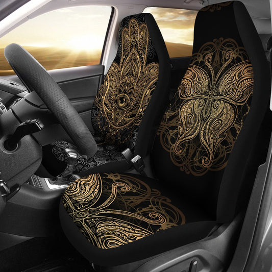 Gold Hansa Hand Mandala Universal Fit Car Seat Covers