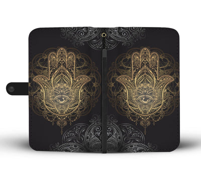 Gold Hansa Hand Mandala Wallet Phone Case