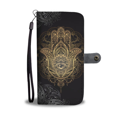 Gold Hansa Hand Mandala Wallet Phone Case