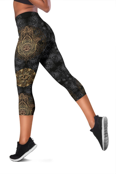 Gold Hansa Hand Mandala Women Capris