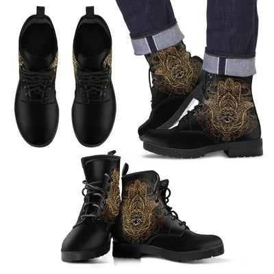 Gold Hansa Hand Mandala Women & Men Leather Boots