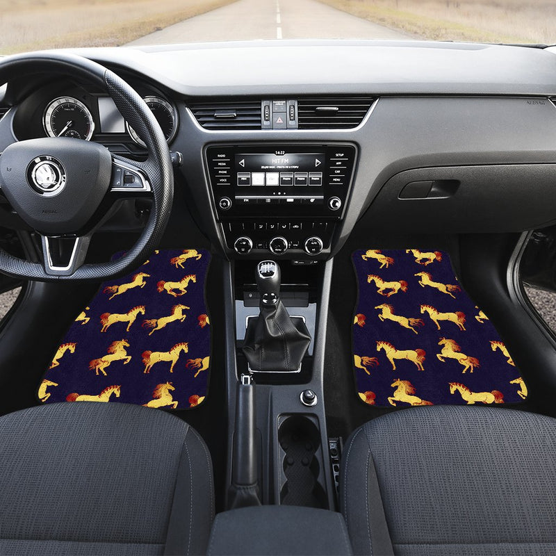 Gold Horse Pattern Car Floor Mats