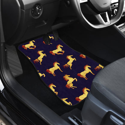 Gold Horse Pattern Car Floor Mats
