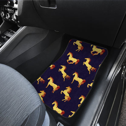 Gold Horse Pattern Car Floor Mats