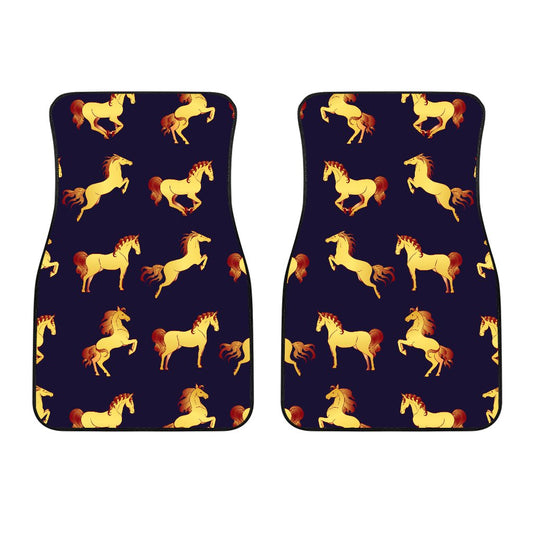 Gold Horse Pattern Car Floor Mats