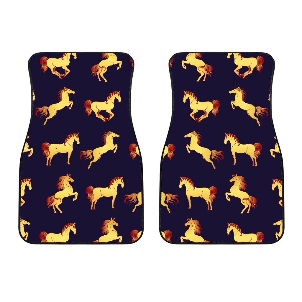 Gold Horse Pattern Car Floor Mats