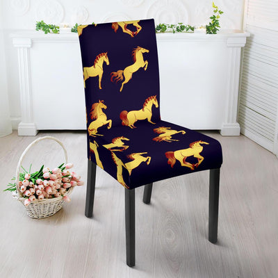 Gold Horse Pattern Dining Chair Slipcover-JORJUNE.COM