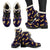 Gold Horse Pattern Faux Fur Leather Boots