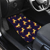 Gold Horse Pattern Front and Back Car Floor Mats