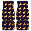 Gold Horse Pattern Front and Back Car Floor Mats