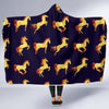 Gold Horse Pattern Hooded Blanket-JORJUNE.COM