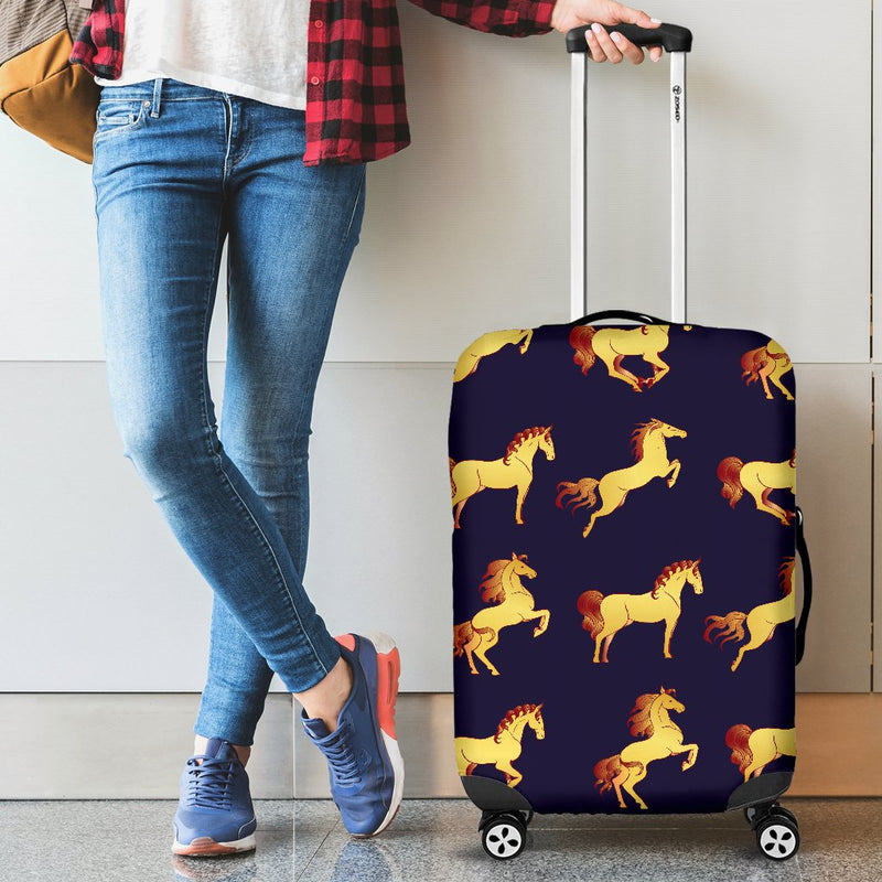 Gold Horse Pattern Luggage Cover Protector