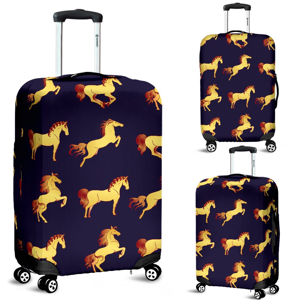 Gold Horse Pattern Luggage Cover Protector
