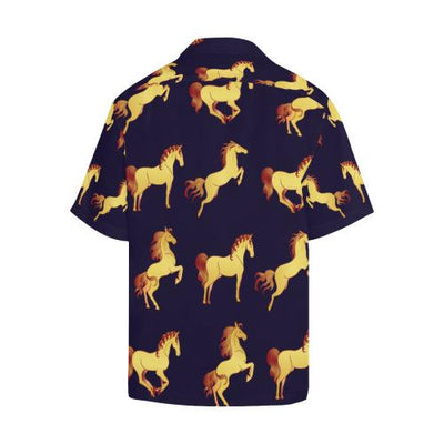 Gold Horse Pattern Men Hawaiian Shirt