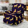 Gold Horse Pattern Recliner Slipcover-JORJUNE.COM