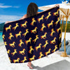 Gold Horse Pattern Sarong Pareo Wrap